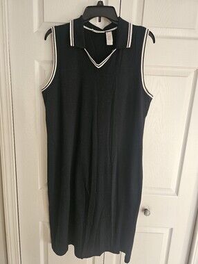 Liz And Co Navy Sleeveless Polo Dress Size Xl